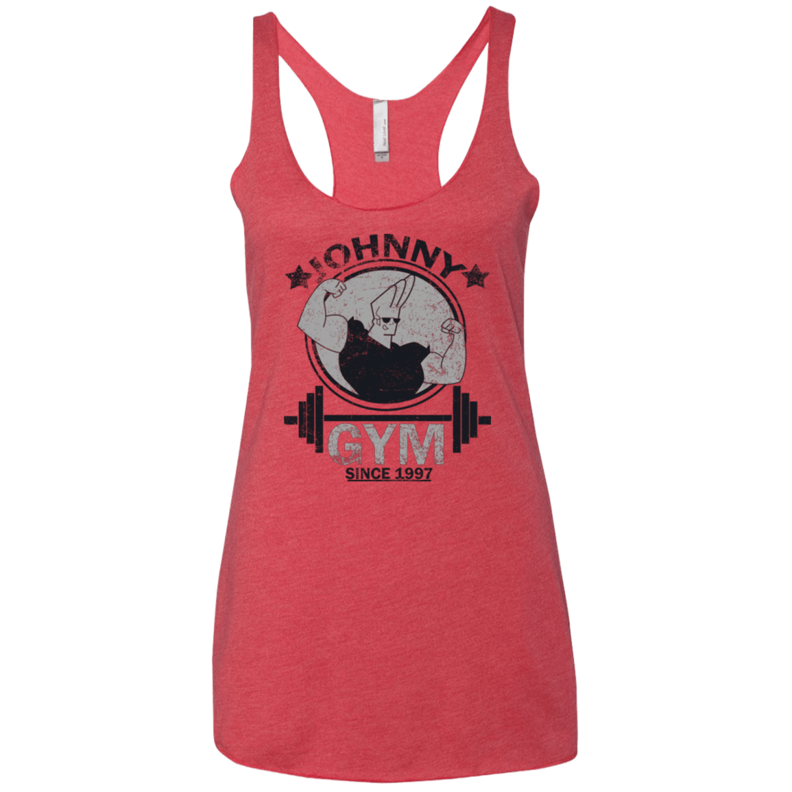 T-Shirts Vintage Red / X-Small Johnny Gym Women's Triblend Racerback Tank