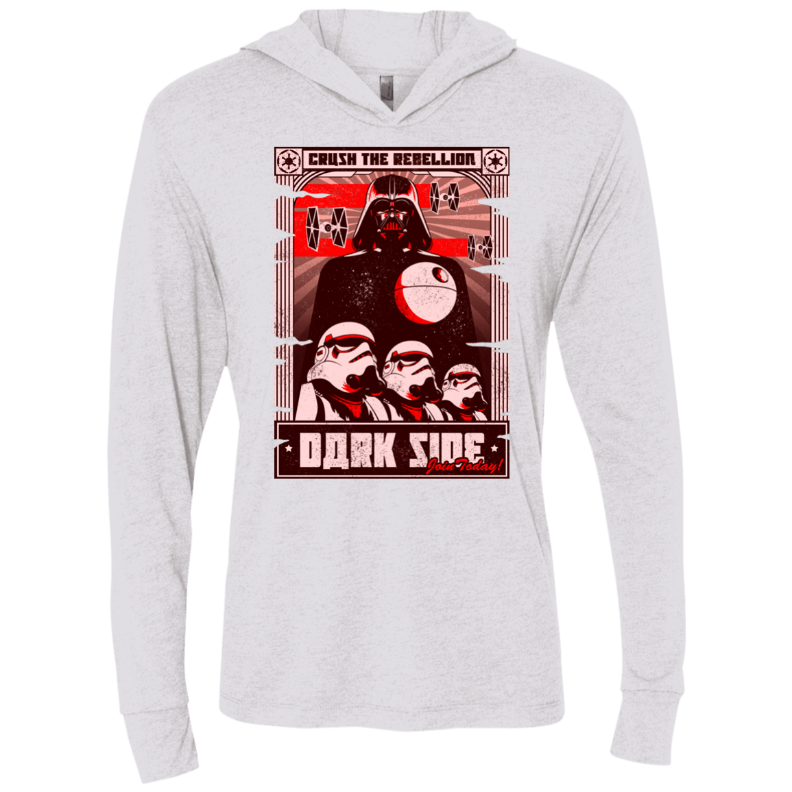 T-Shirts Heather White / X-Small Join the Dark SIde Triblend Long Sleeve Hoodie Tee
