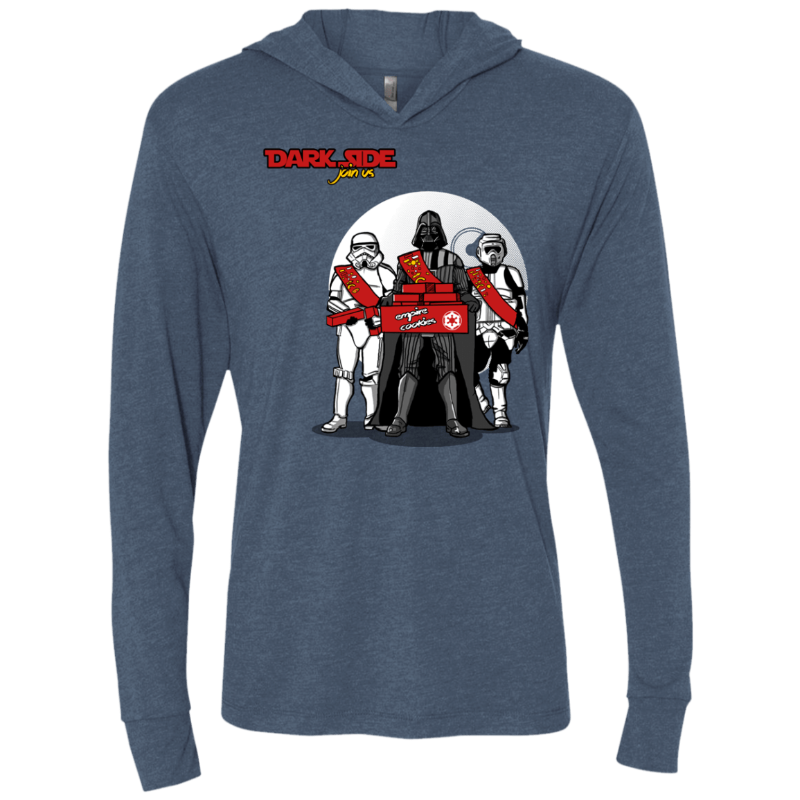 T-Shirts Indigo / X-Small Join The Dark Side Triblend Long Sleeve Hoodie Tee