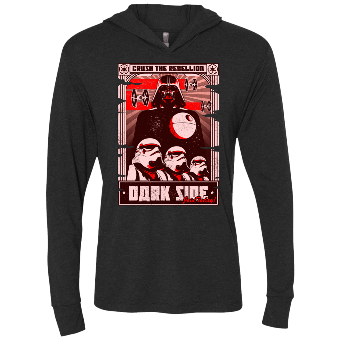 T-Shirts Vintage Black / X-Small Join the Dark SIde Triblend Long Sleeve Hoodie Tee