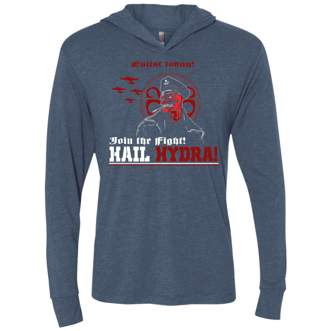 T-Shirts Indigo / X-Small Join The Fight Triblend Long Sleeve Hoodie Tee