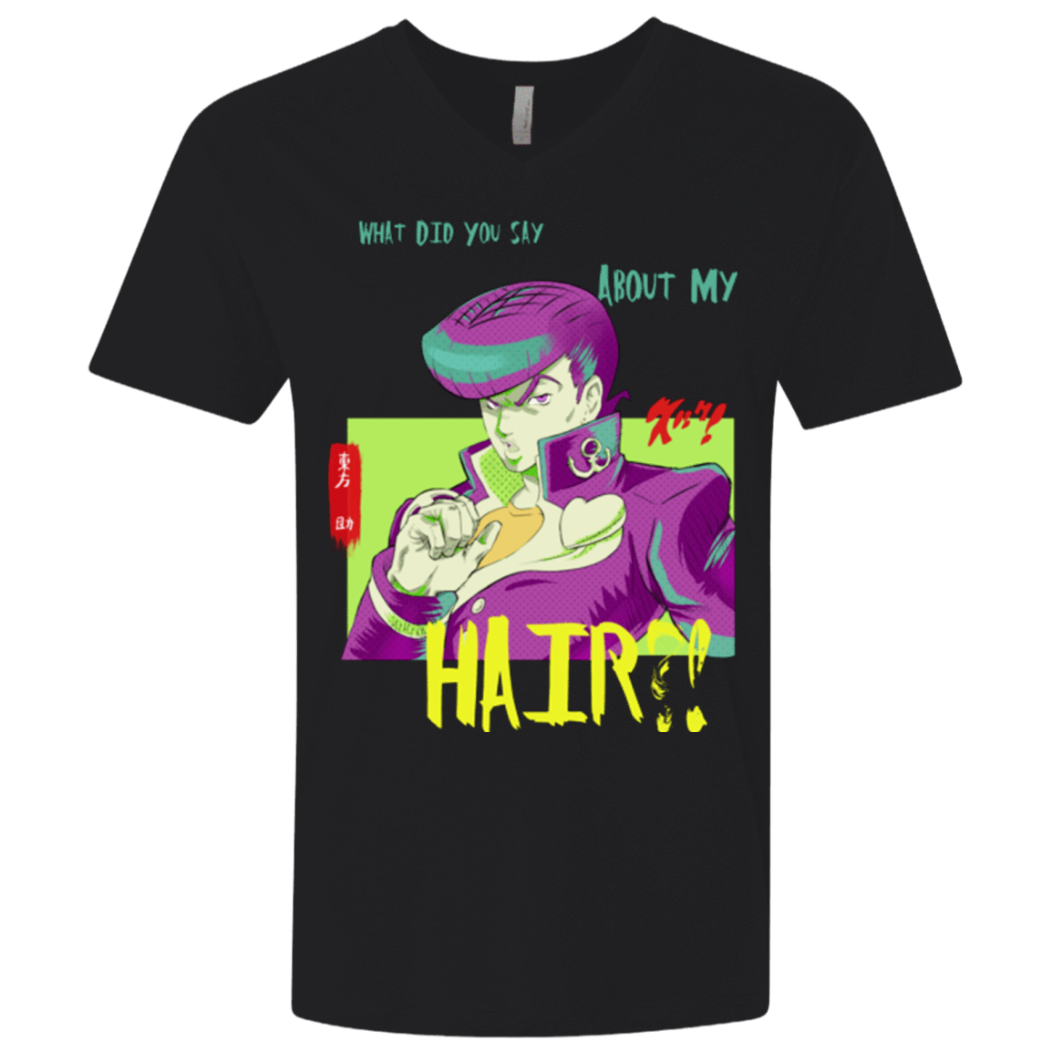 T-Shirts Black / X-Small Jojo Josuke Bizarre Adventure Men's Premium V-Neck