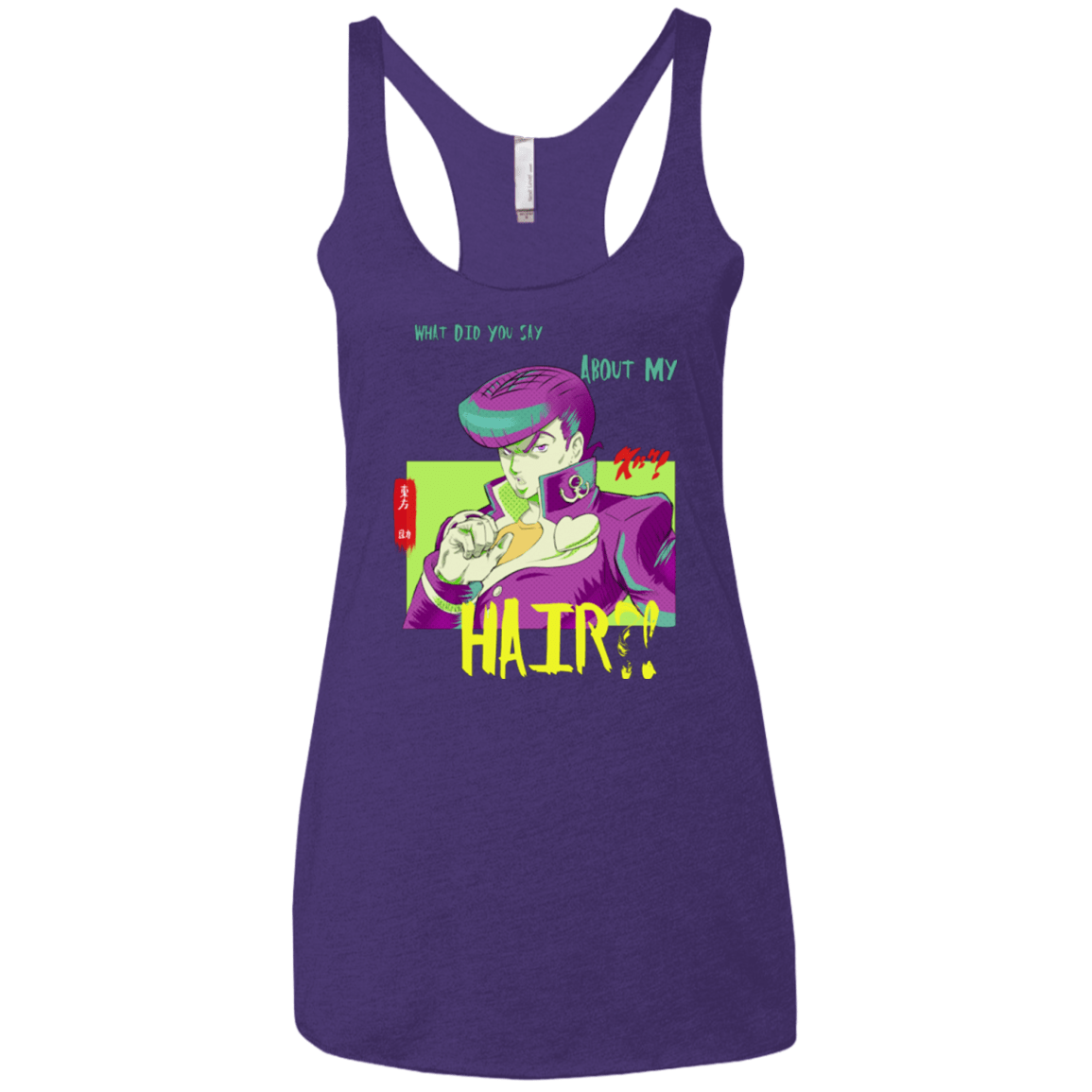 T-Shirts Purple / X-Small Jojo Josuke Bizarre Adventure Women's Triblend Racerback Tank