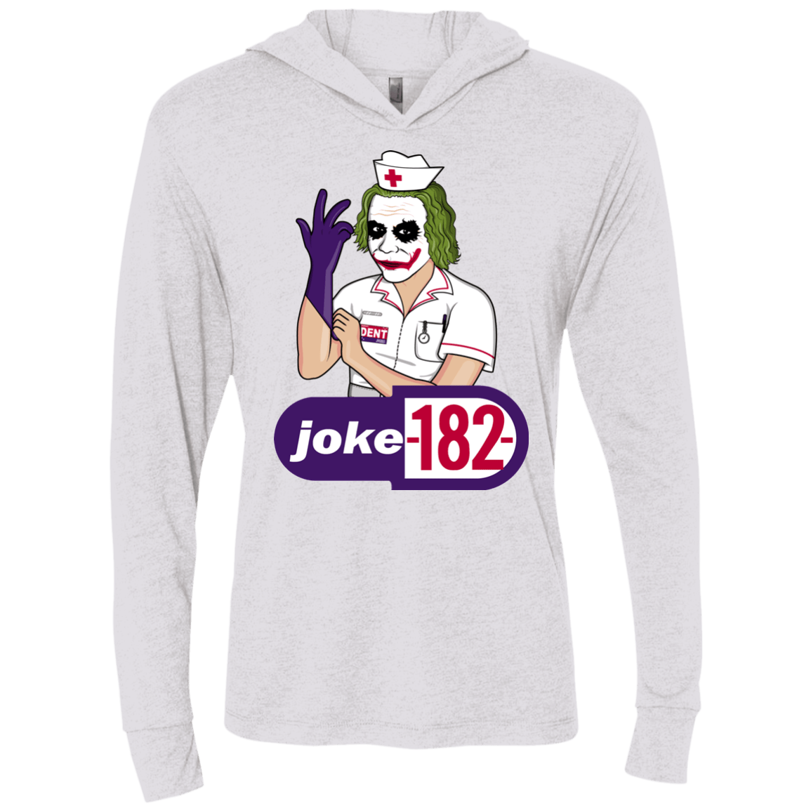T-Shirts Heather White / X-Small Joke182 Triblend Long Sleeve Hoodie Tee
