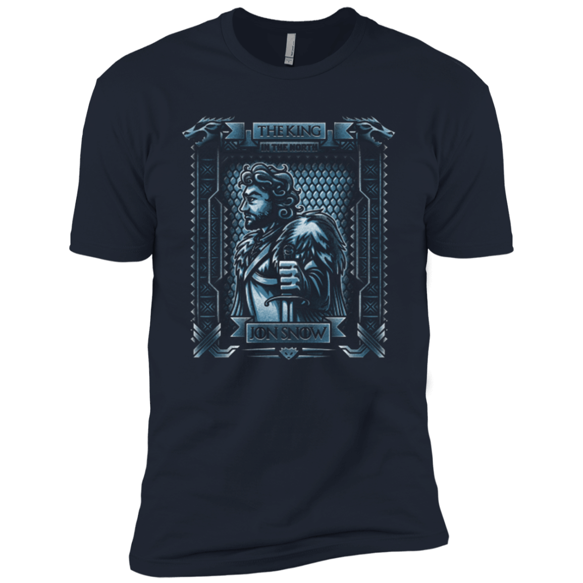 T-Shirts Midnight Navy / YXS Jon Snow King in the North Boys Premium T-Shirt