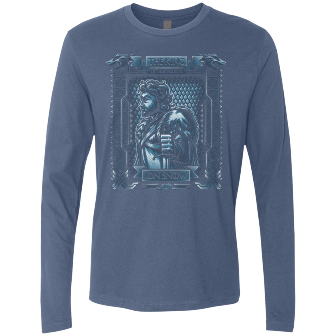 T-Shirts Indigo / Small Jon Snow King in the North Men's Premium Long Sleeve