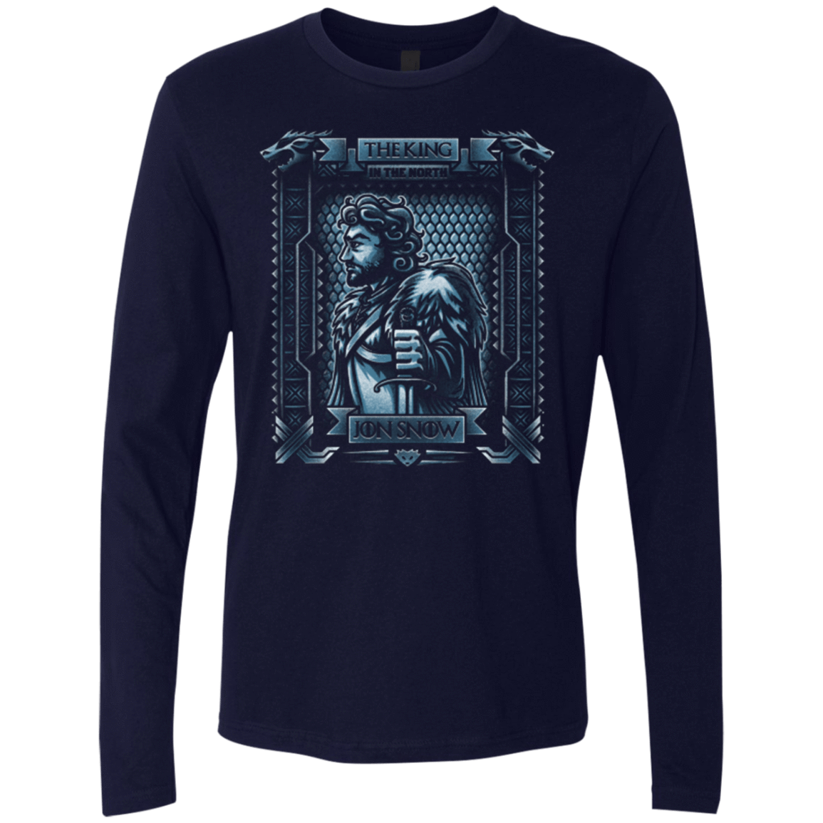 T-Shirts Midnight Navy / Small Jon Snow King in the North Men's Premium Long Sleeve