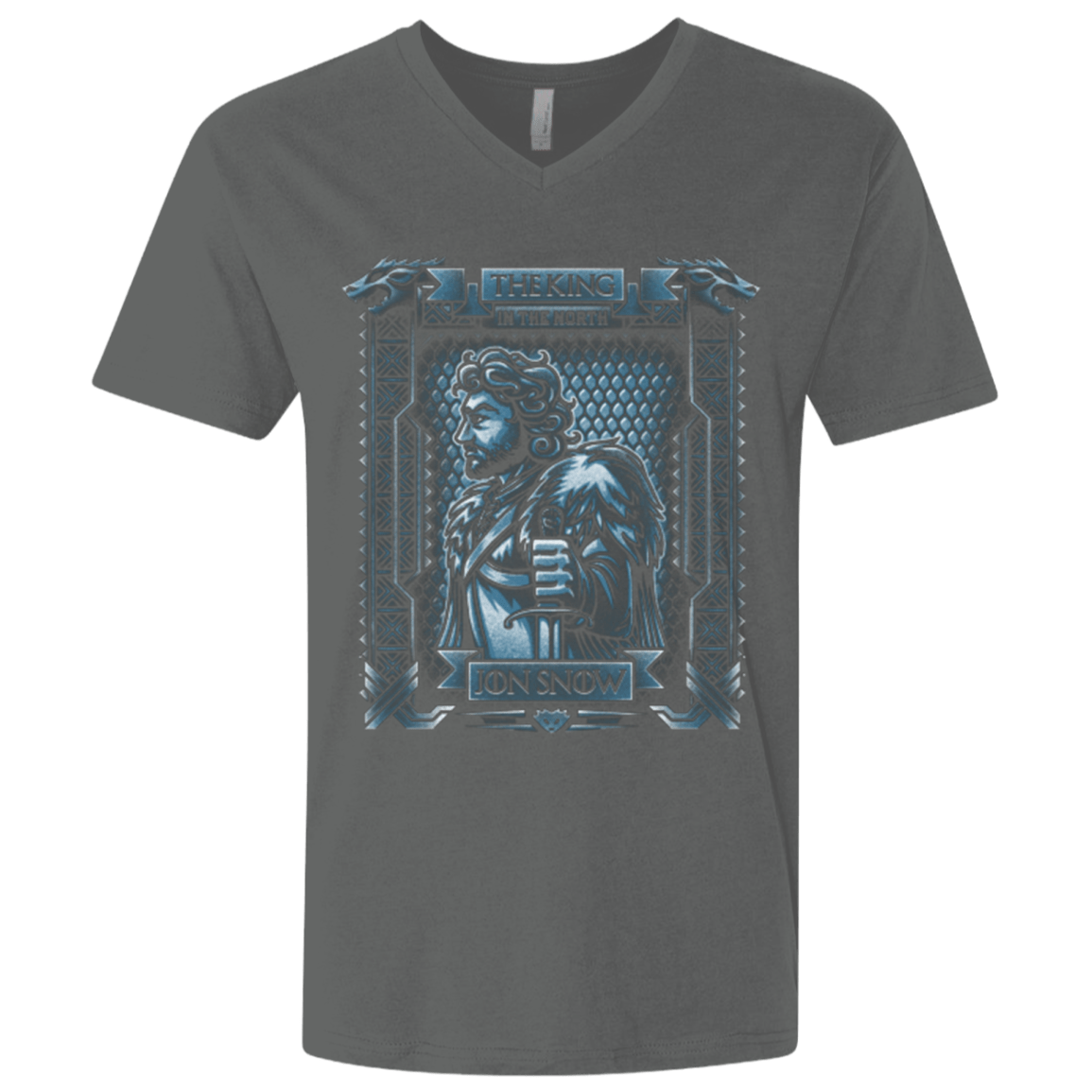 T-Shirts Heavy Metal / X-Small Jon Snow King in the North Men's Premium V-Neck