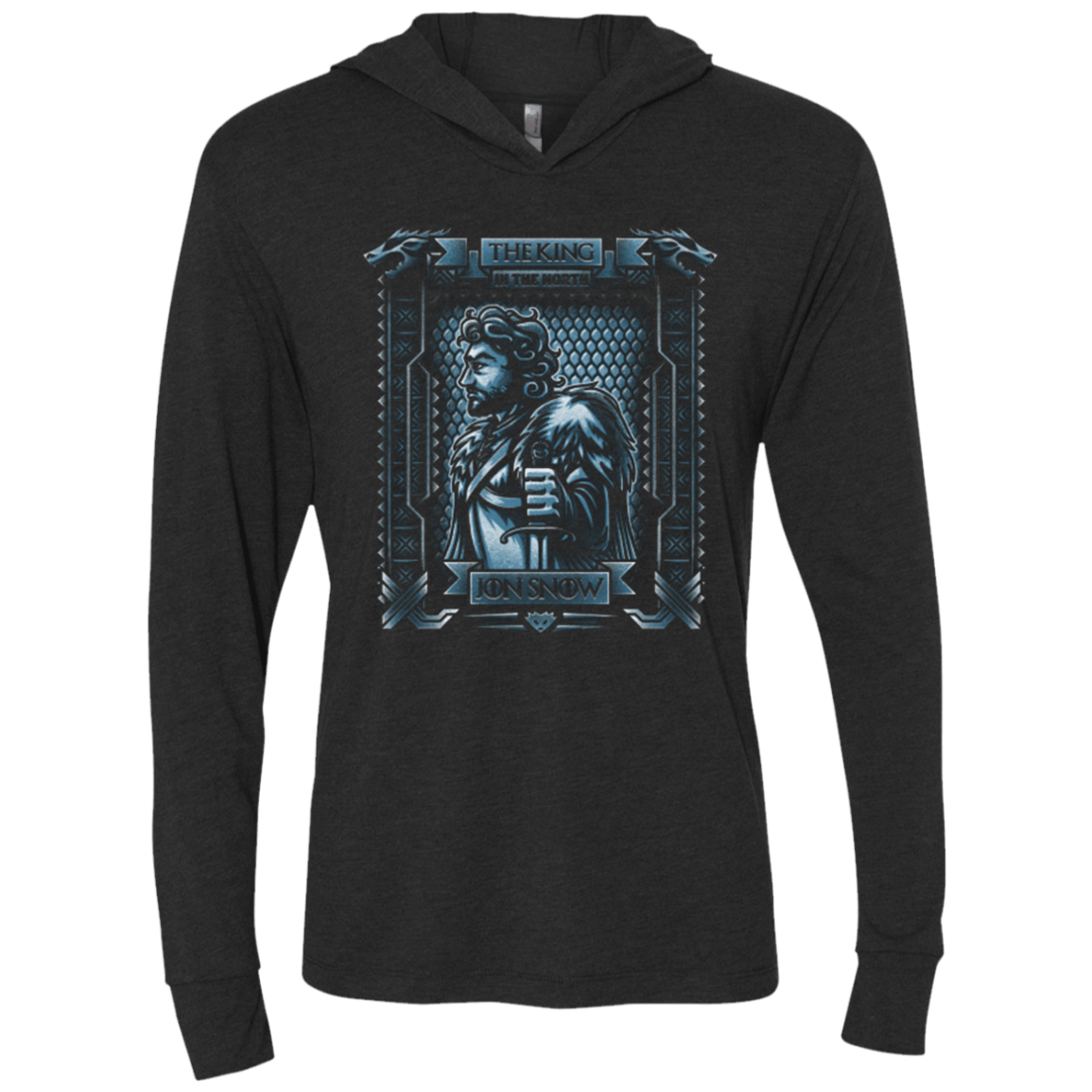 Jon Snow King in the North Triblend Long Sleeve Hoodie Tee