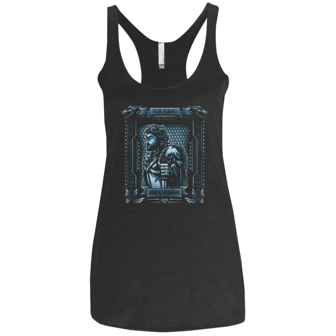 T-Shirts Vintage Black / X-Small Jon Snow King in the North Women's Triblend Racerback Tank