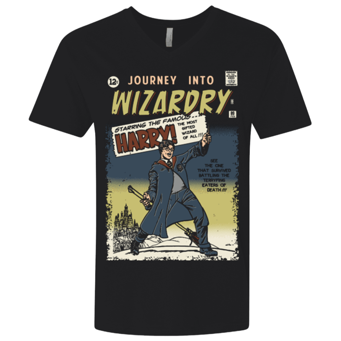 T-Shirts Black / X-Small Journey into Wizardry Men's Premium V-Neck