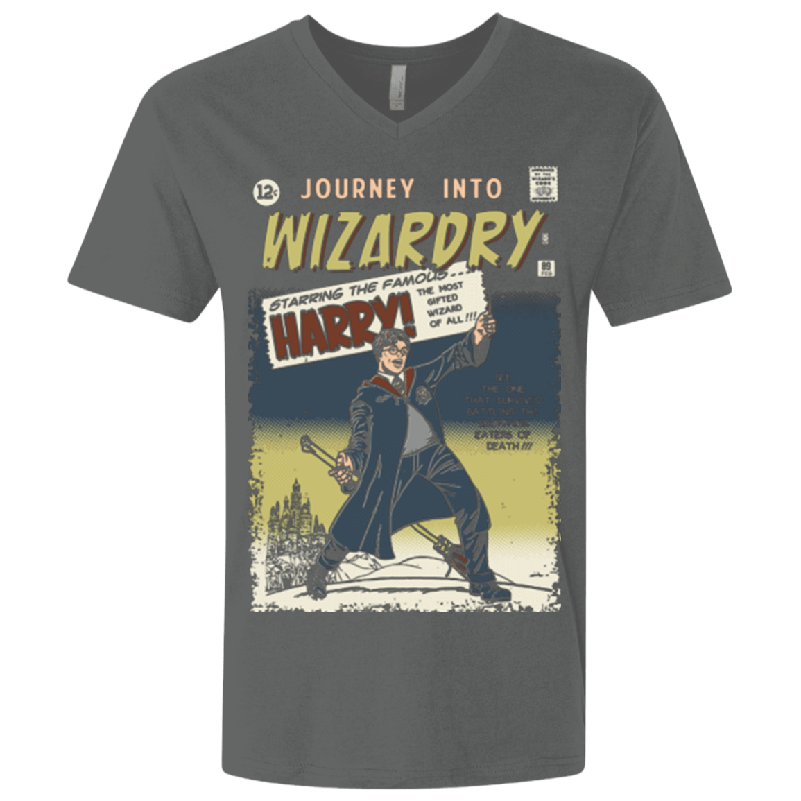 T-Shirts Heavy Metal / X-Small Journey into Wizardry Men's Premium V-Neck