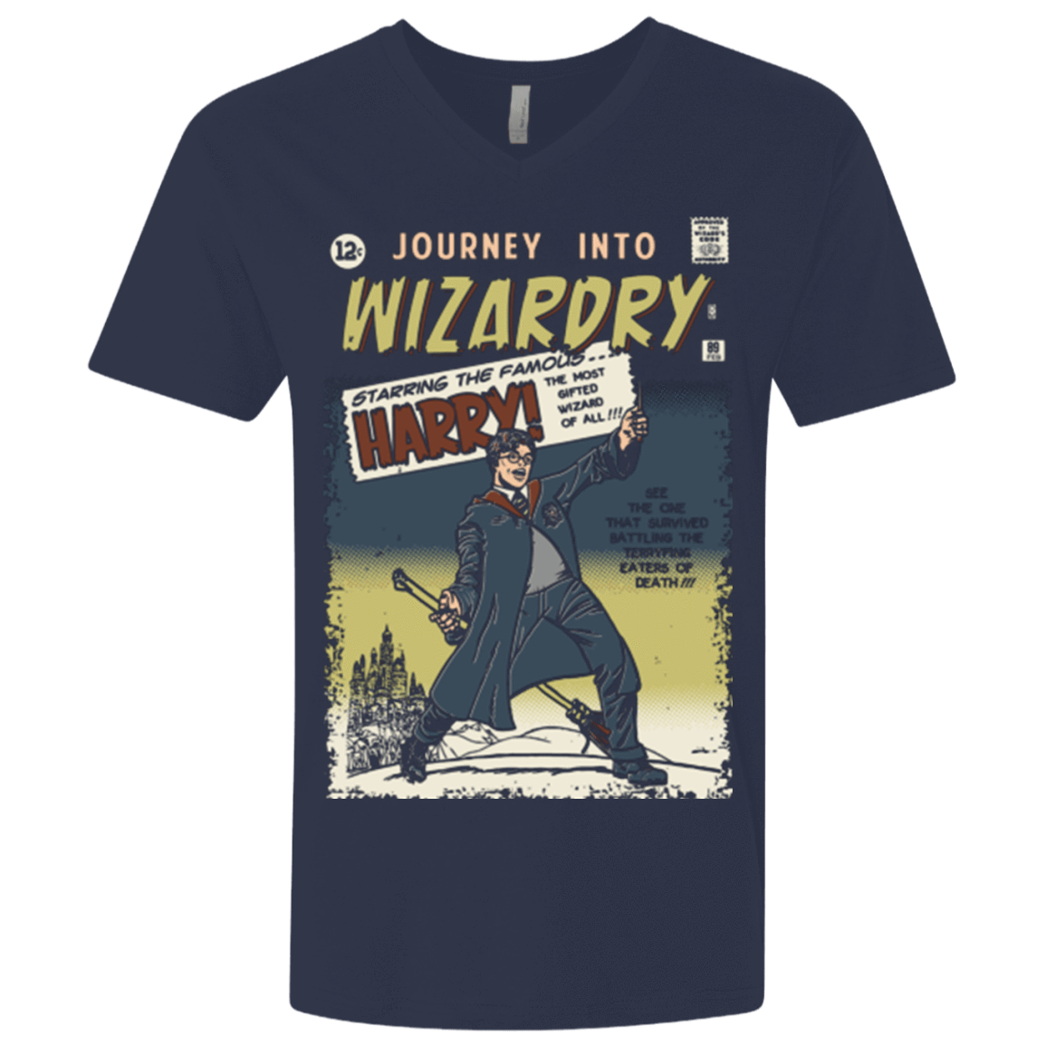 T-Shirts Midnight Navy / X-Small Journey into Wizardry Men's Premium V-Neck