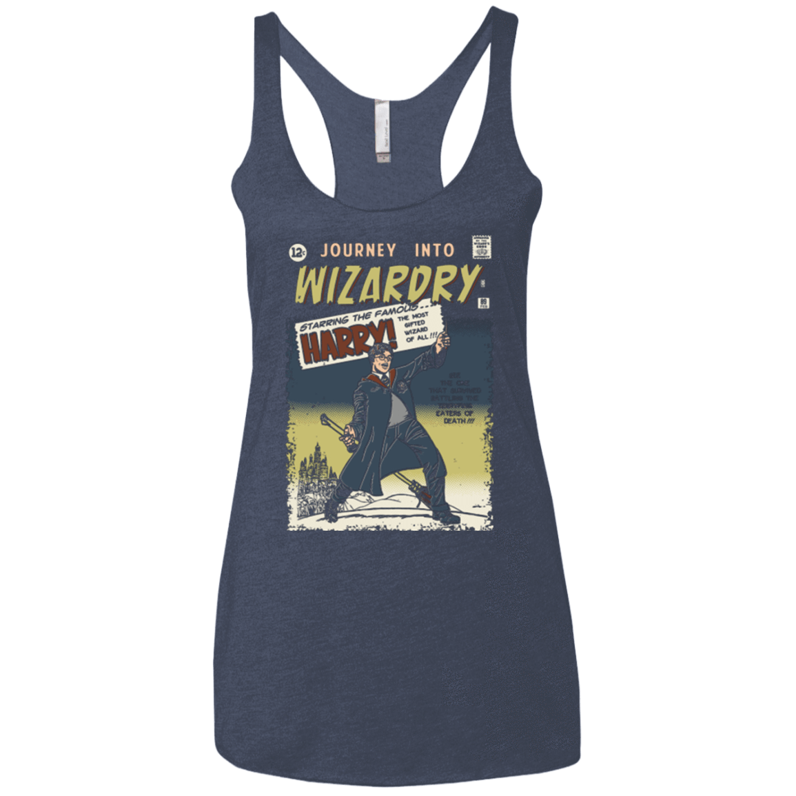 T-Shirts Vintage Navy / X-Small Journey into Wizardry Women's Triblend Racerback Tank