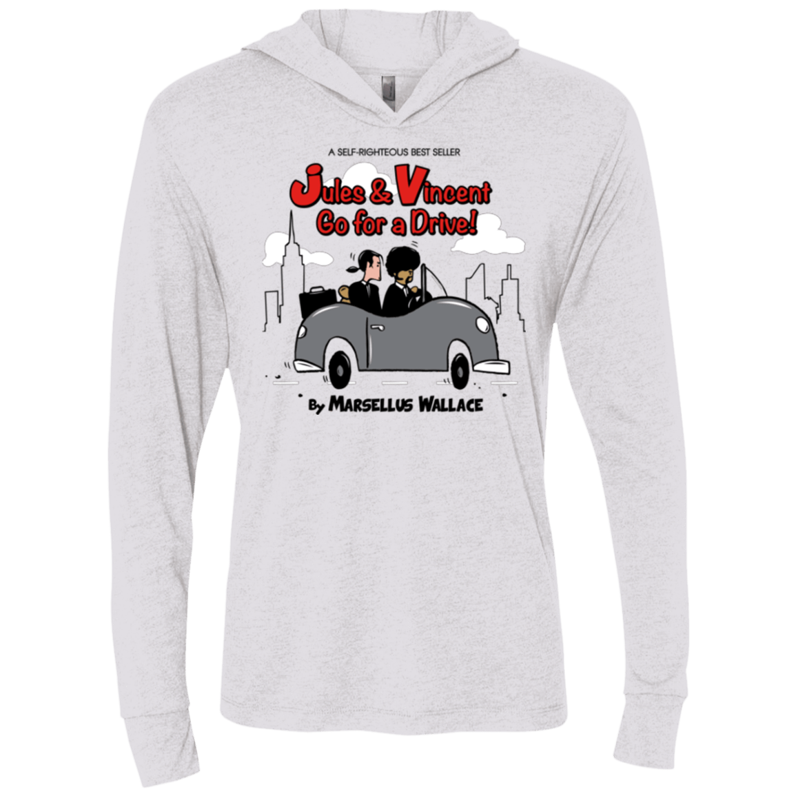 T-Shirts Heather White / X-Small Jules n Vincent Triblend Long Sleeve Hoodie Tee