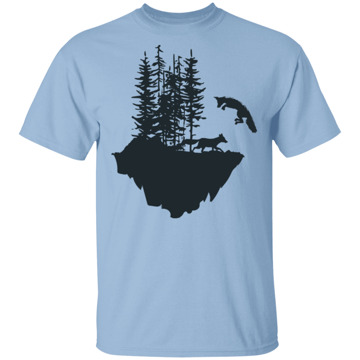 T-Shirts Light Blue / S Jumping Fox T-Shirt