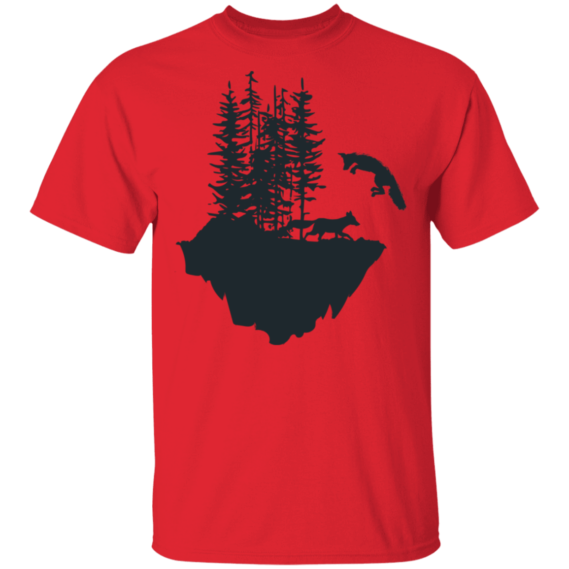 T-Shirts Red / S Jumping Fox T-Shirt
