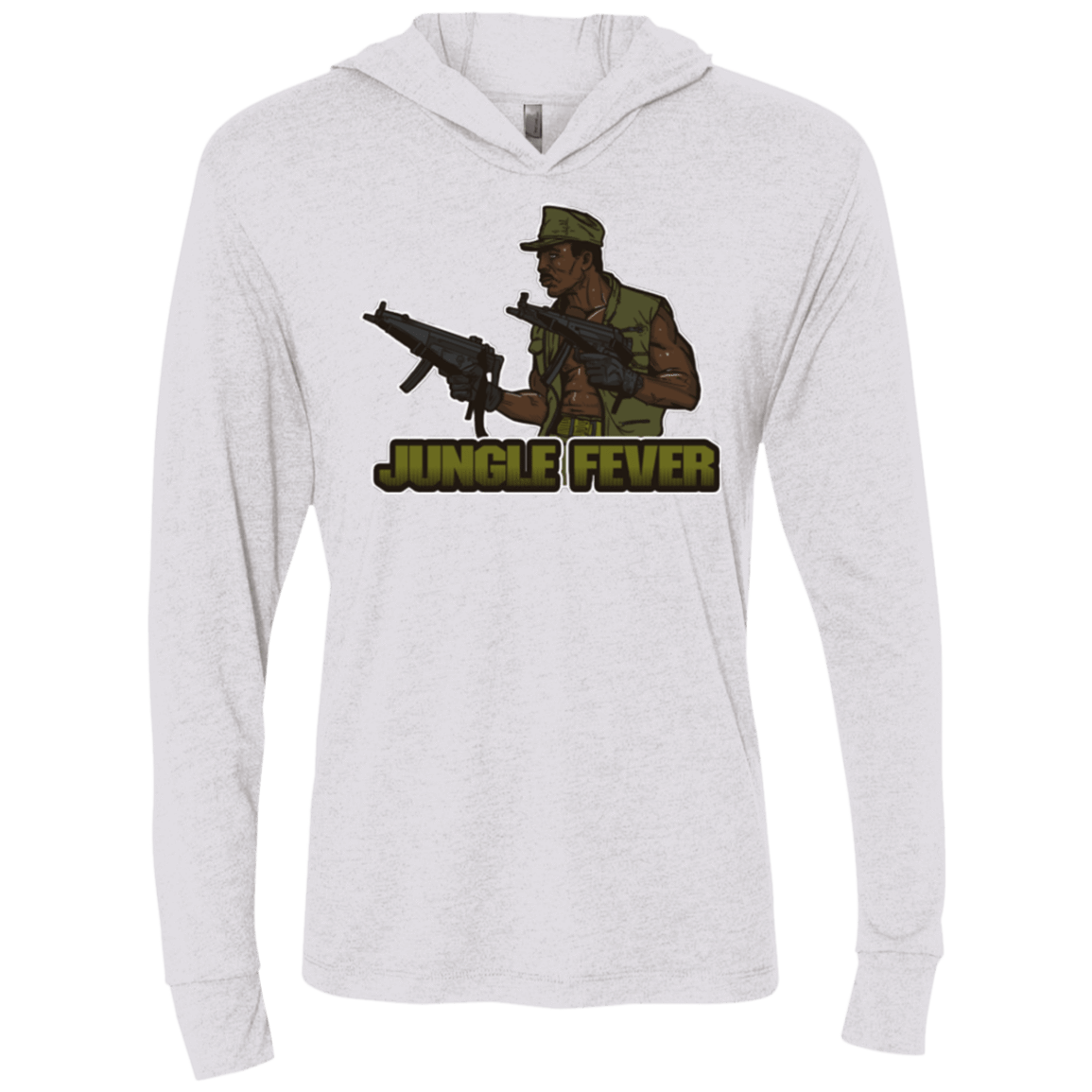 T-Shirts Heather White / X-Small Jungle Fever Triblend Long Sleeve Hoodie Tee