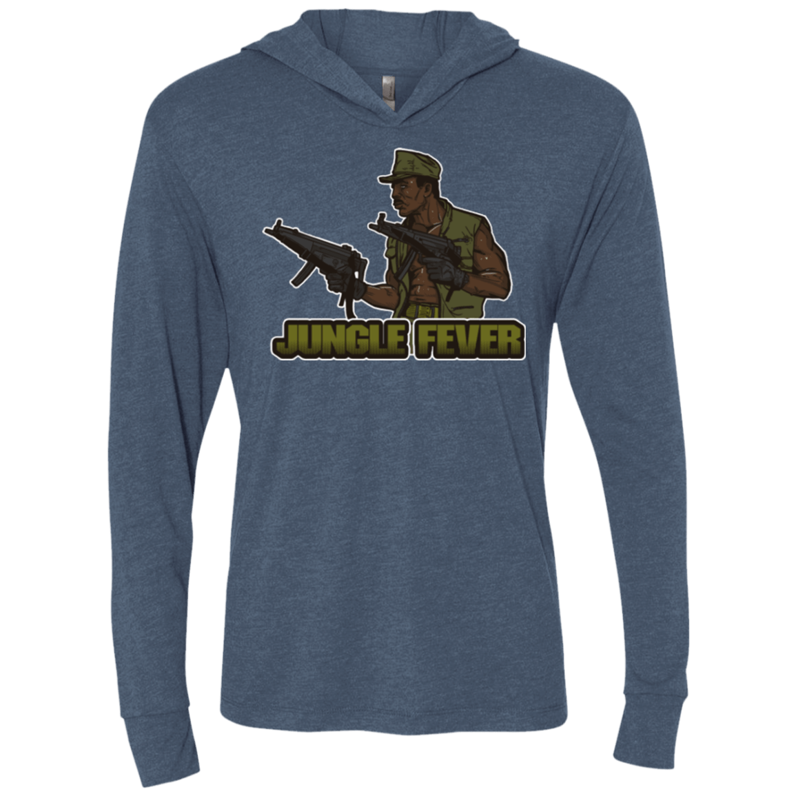 T-Shirts Indigo / X-Small Jungle Fever Triblend Long Sleeve Hoodie Tee