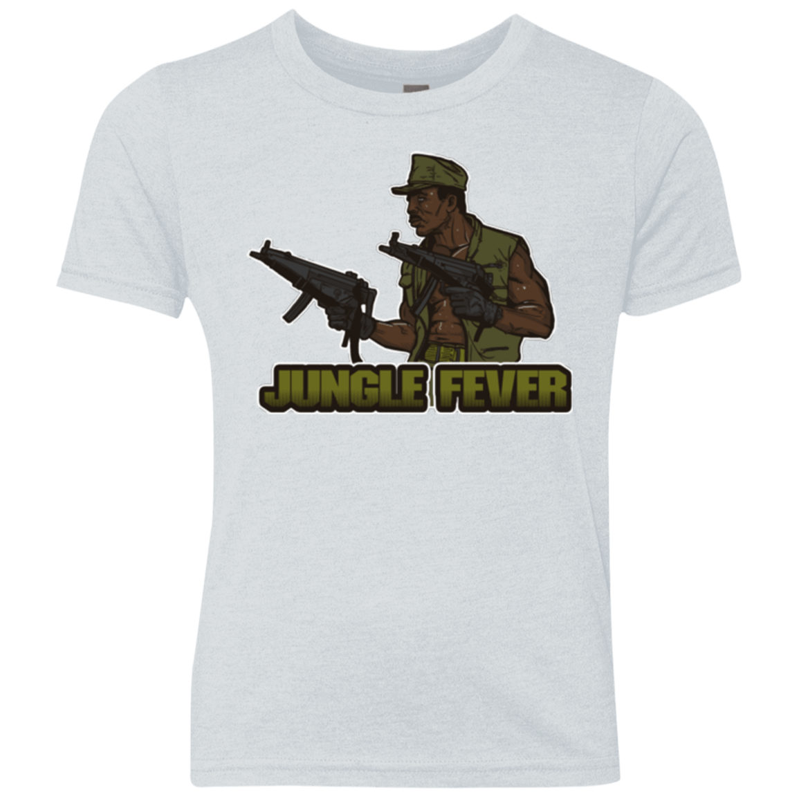 T-Shirts Heather White / YXS Jungle Fever Youth Triblend T-Shirt