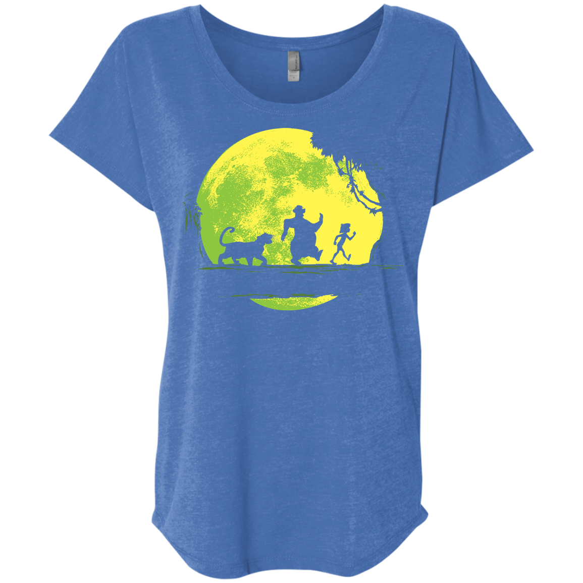 T-Shirts Vintage Royal / X-Small Jungle Moonwalk Triblend Dolman Sleeve