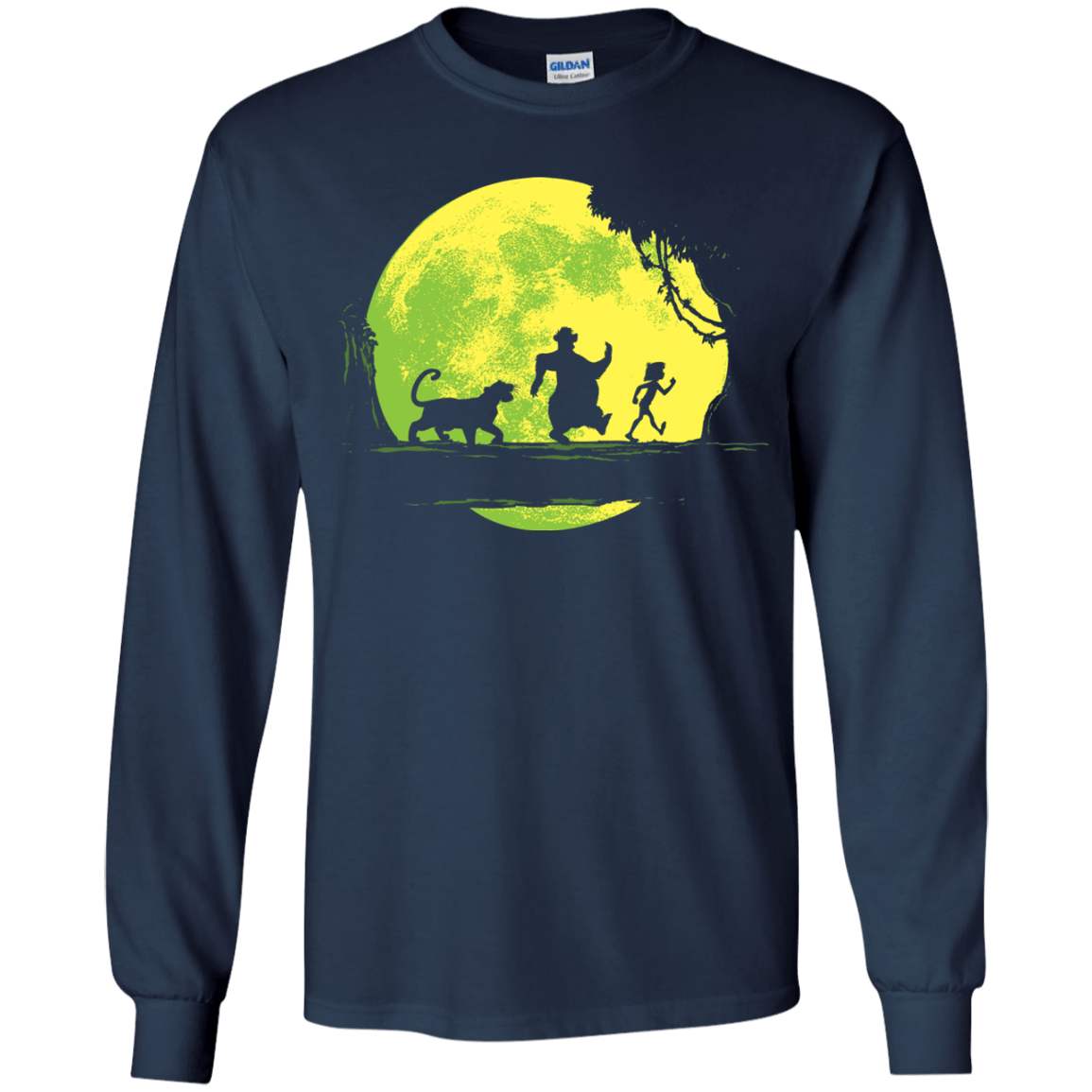 T-Shirts Navy / YS Jungle Moonwalk Youth Long Sleeve T-Shirt