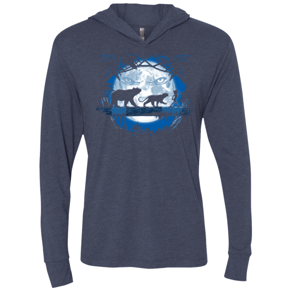 T-Shirts Vintage Navy / X-Small Jungle Pals Triblend Long Sleeve Hoodie Tee