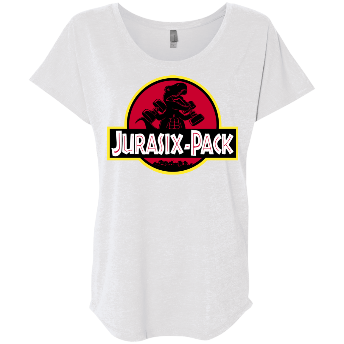 T-Shirts Heather White / X-Small Jurasix-Pack Triblend Dolman Sleeve