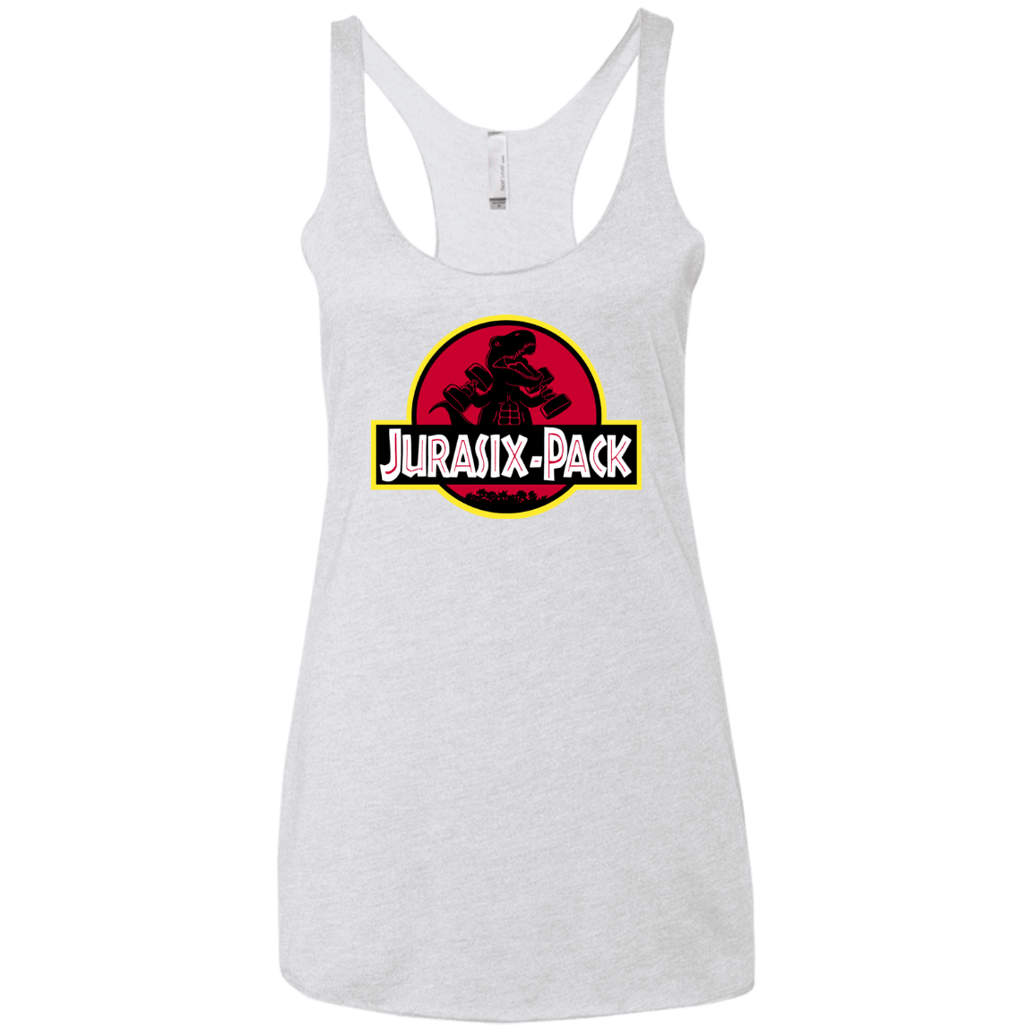 T-Shirts Heather White / X-Small Jurasix-Pack Women's Triblend Racerback Tank