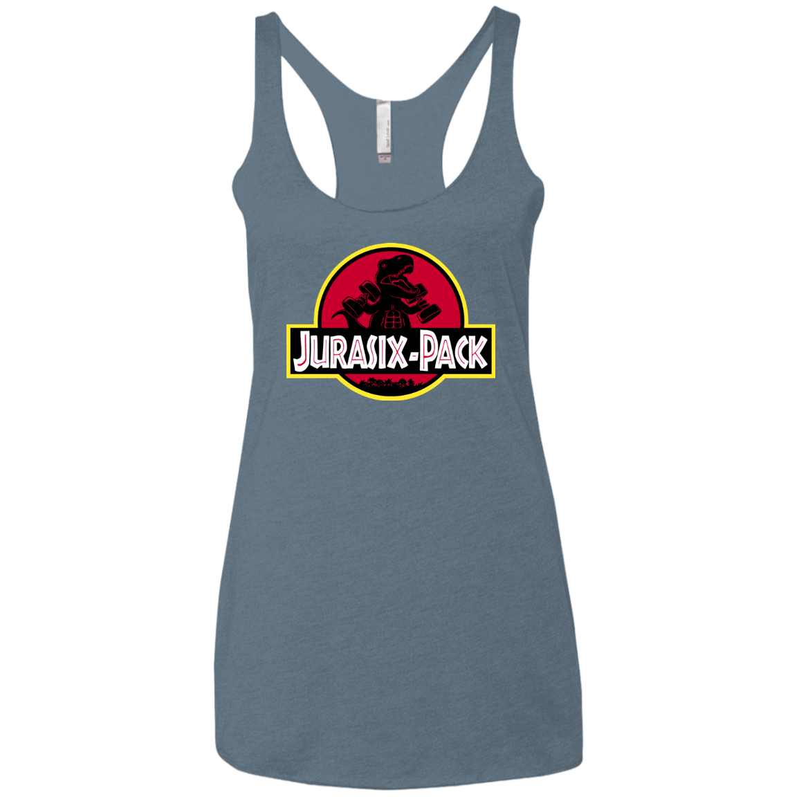 T-Shirts Indigo / X-Small Jurasix-Pack Women's Triblend Racerback Tank