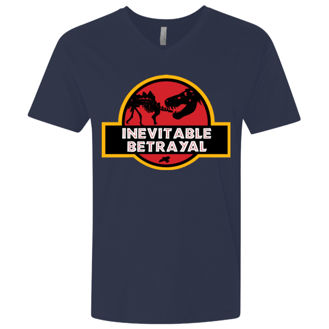 T-Shirts Midnight Navy / X-Small JURASSIC BETRAYAL Men's Premium V-Neck