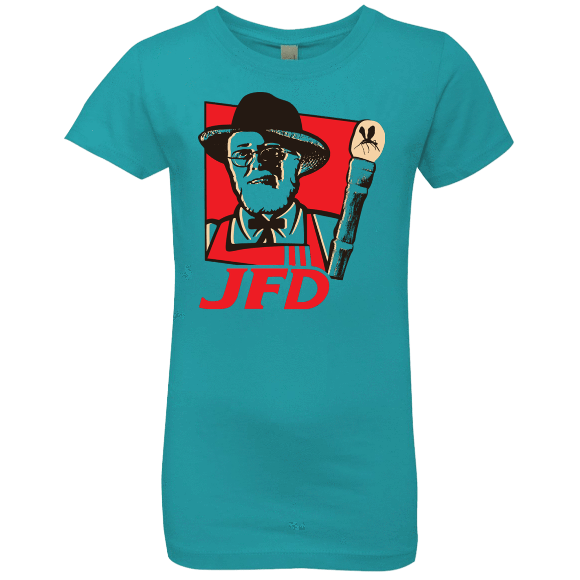 T-Shirts Tahiti Blue / YXS Jurassic Fried Dinosaur Girls Premium T-Shirt