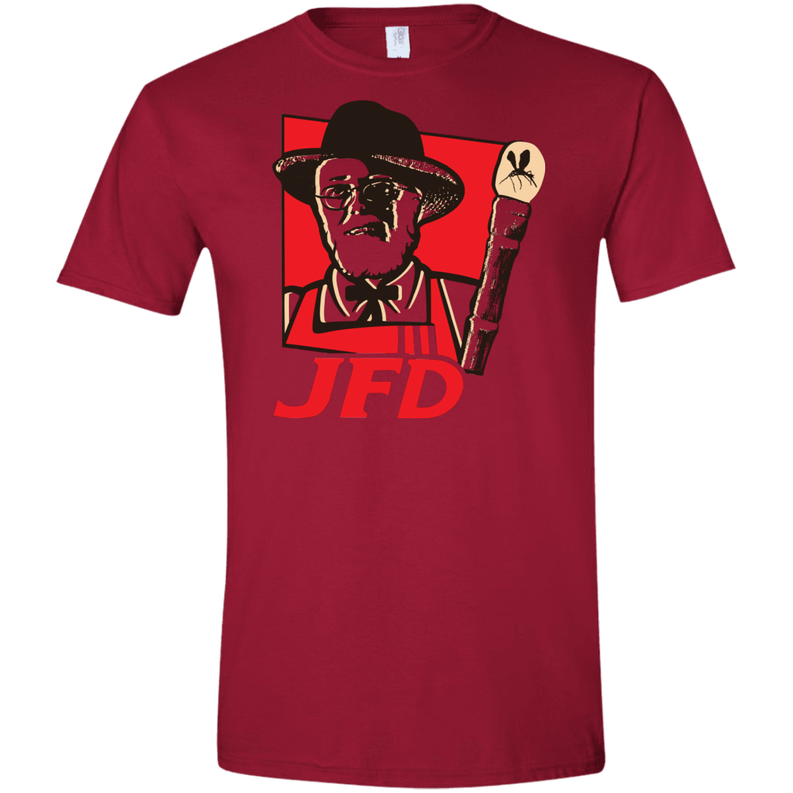T-Shirts Cardinal Red / S Jurassic Fried Dinosaur Men's Semi-Fitted Softstyle