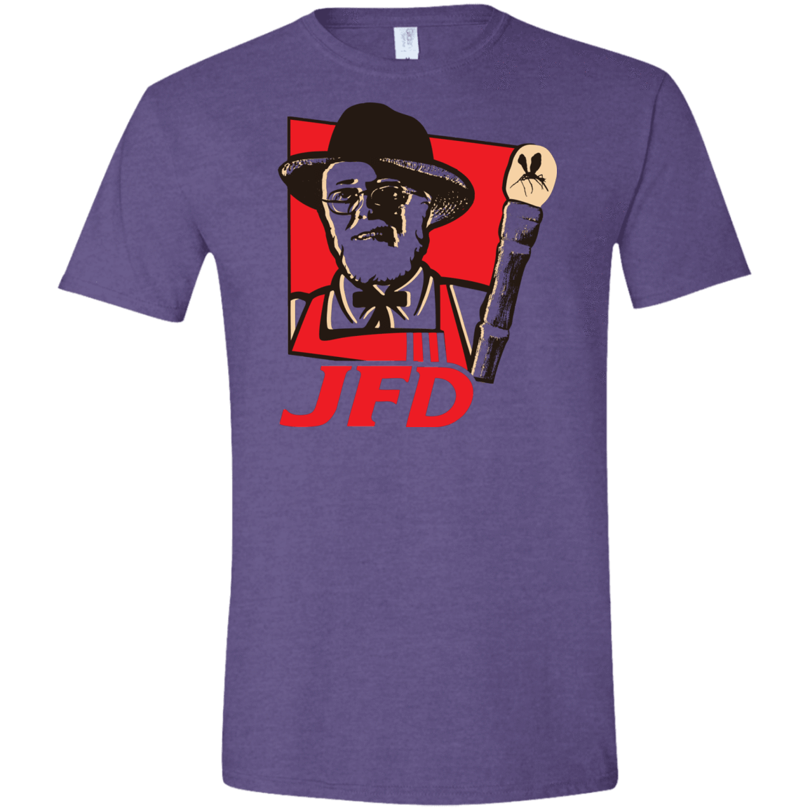 T-Shirts Heather Purple / S Jurassic Fried Dinosaur Men's Semi-Fitted Softstyle