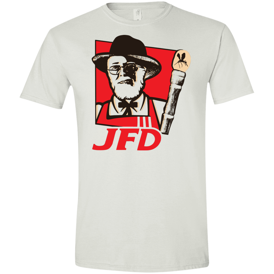 T-Shirts White / X-Small Jurassic Fried Dinosaur Men's Semi-Fitted Softstyle