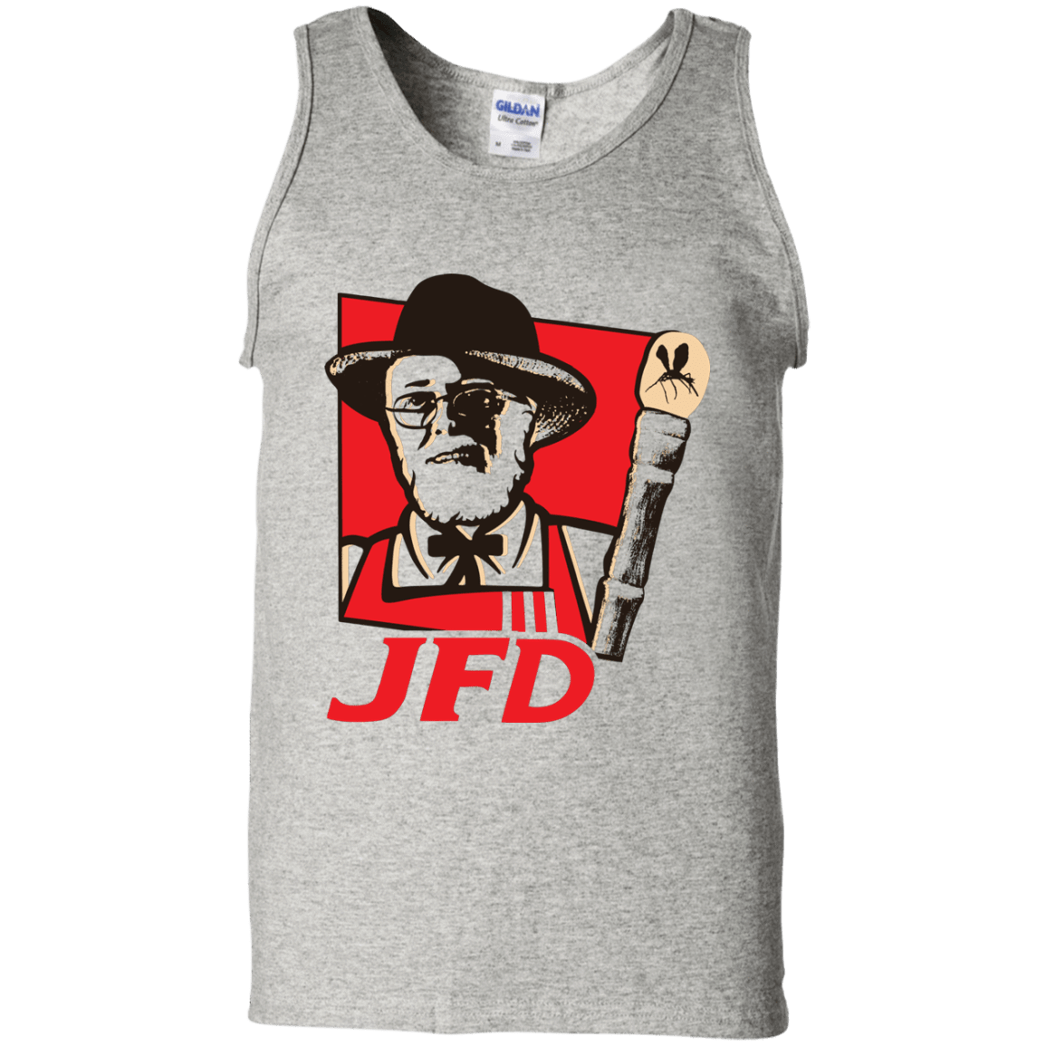 T-Shirts Ash / S Jurassic Fried Dinosaur Men's Tank Top