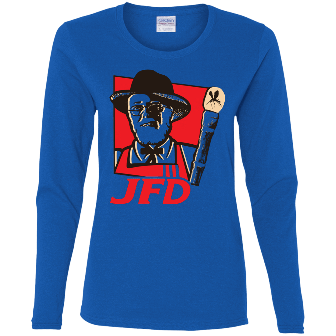 T-Shirts Royal / S Jurassic Fried Dinosaur Women's Long Sleeve T-Shirt