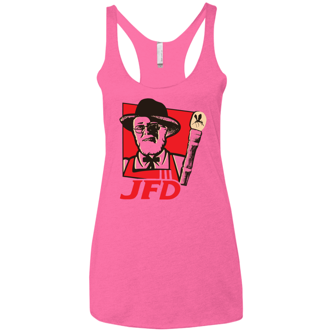 T-Shirts Vintage Pink / X-Small Jurassic Fried Dinosaur Women's Triblend Racerback Tank