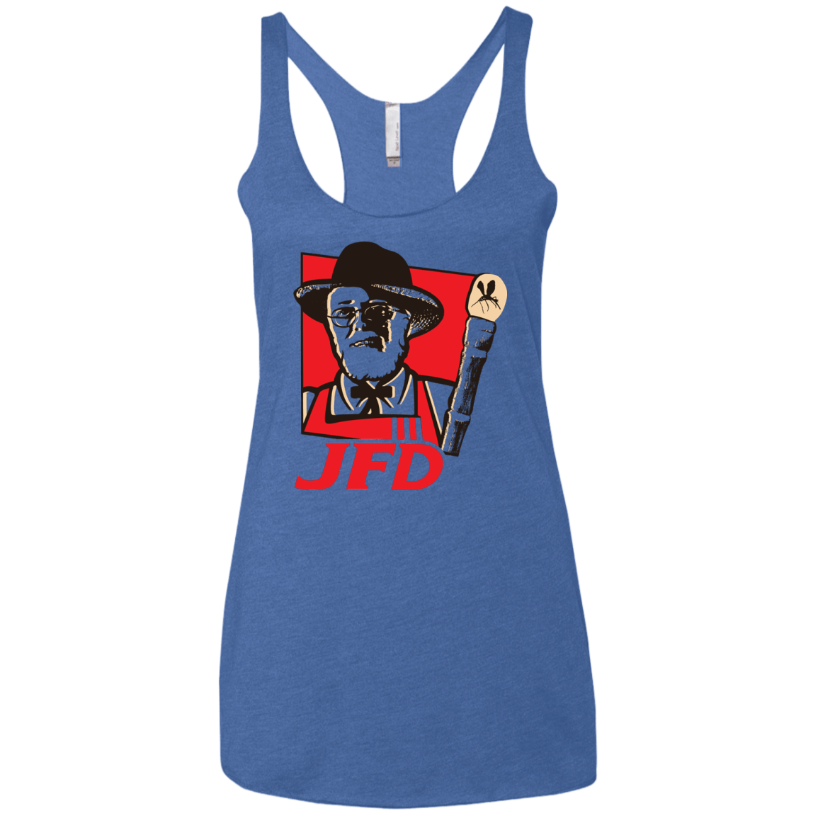 T-Shirts Vintage Royal / X-Small Jurassic Fried Dinosaur Women's Triblend Racerback Tank