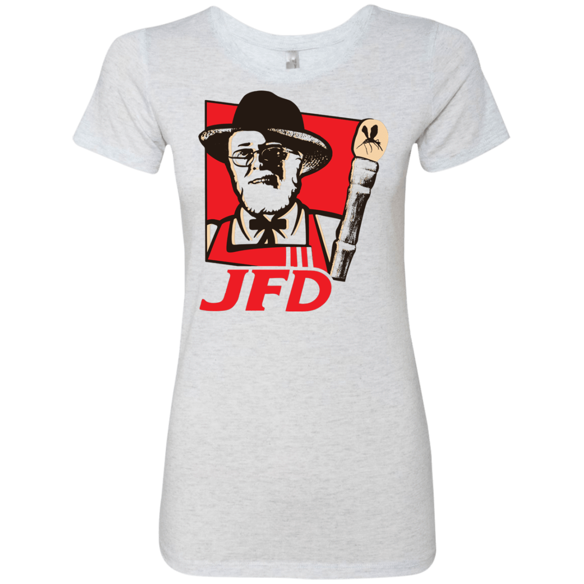 T-Shirts Heather White / S Jurassic Fried Dinosaur Women's Triblend T-Shirt