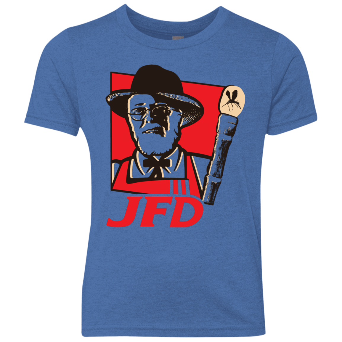 T-Shirts Vintage Royal / YXS Jurassic Fried Dinosaur Youth Triblend T-Shirt