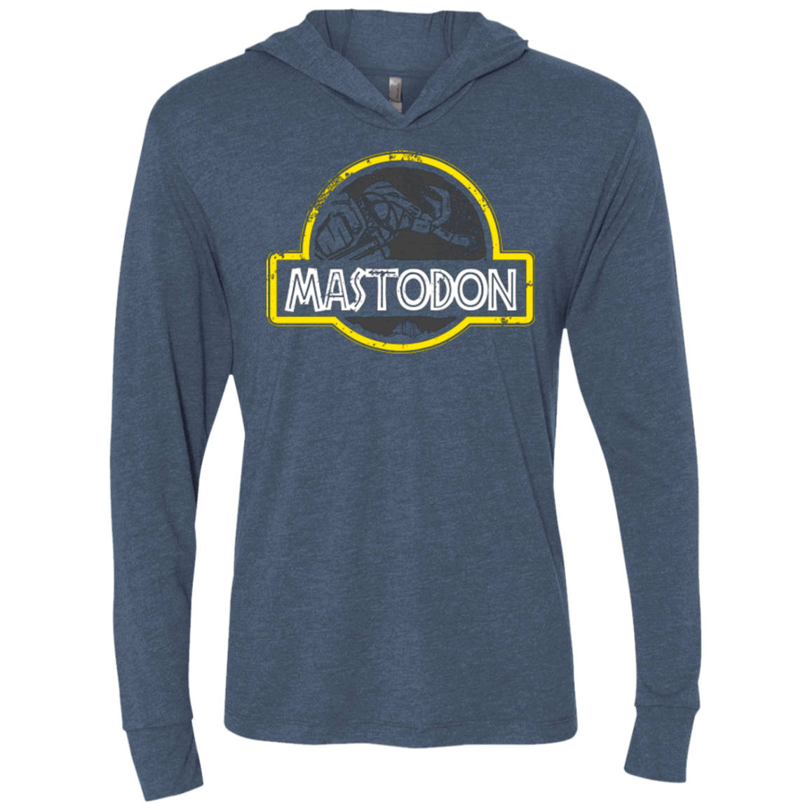 T-Shirts Indigo / X-Small Jurassic Power Black Triblend Long Sleeve Hoodie Tee