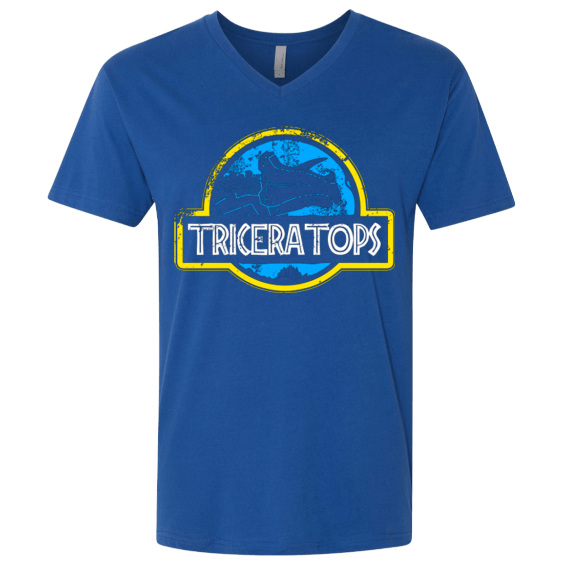 T-Shirts Royal / X-Small Jurassic Power Blue Men's Premium V-Neck