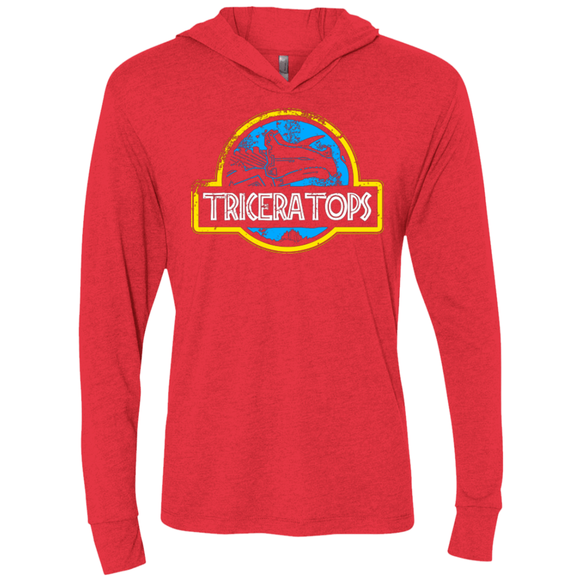 T-Shirts Vintage Red / X-Small Jurassic Power Blue Triblend Long Sleeve Hoodie Tee