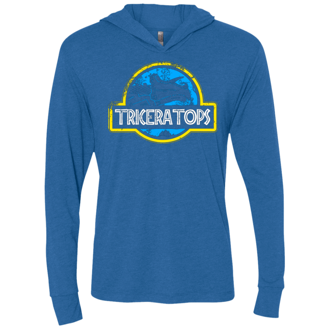 T-Shirts Vintage Royal / X-Small Jurassic Power Blue Triblend Long Sleeve Hoodie Tee