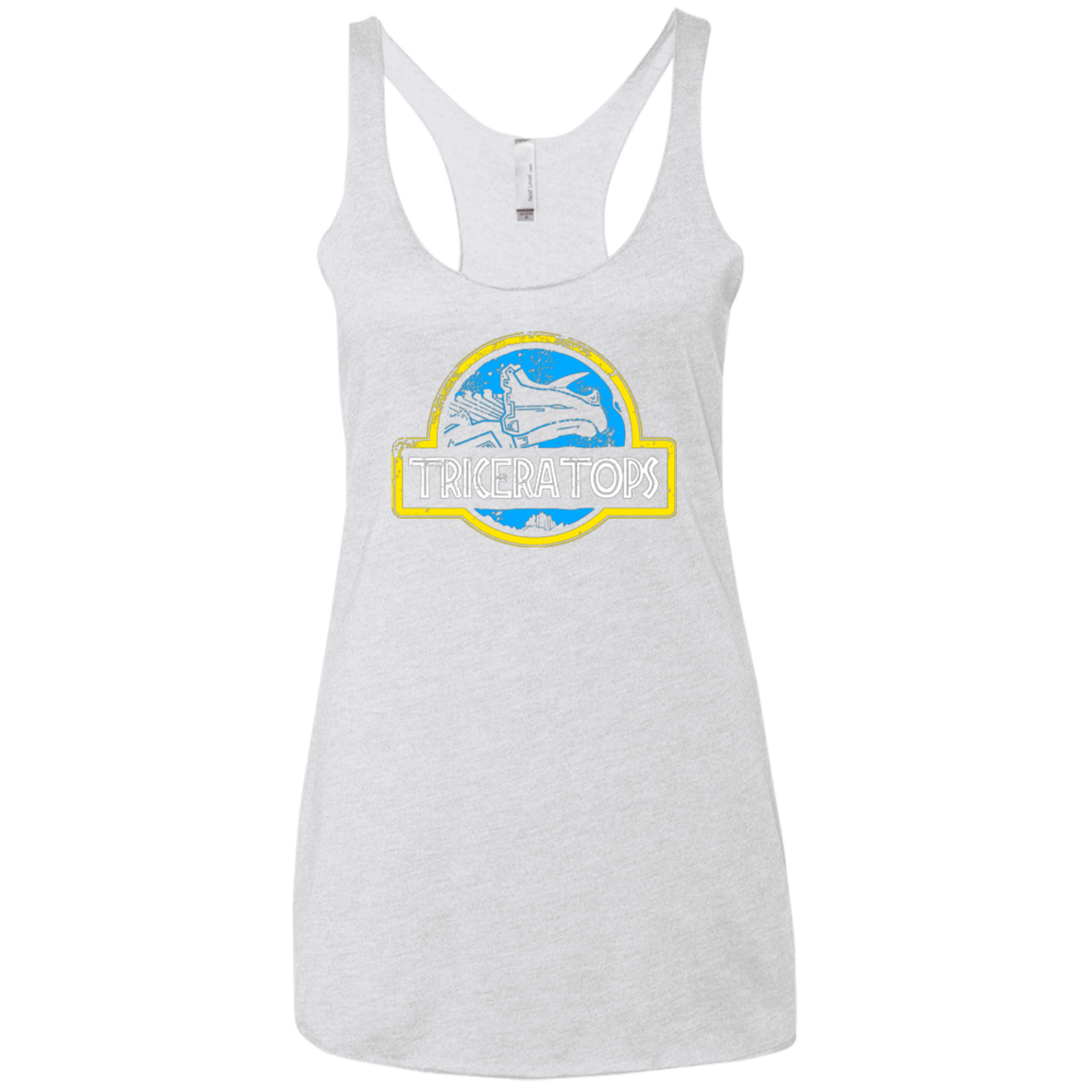 T-Shirts Heather White / X-Small Jurassic Power Blue Women's Triblend Racerback Tank