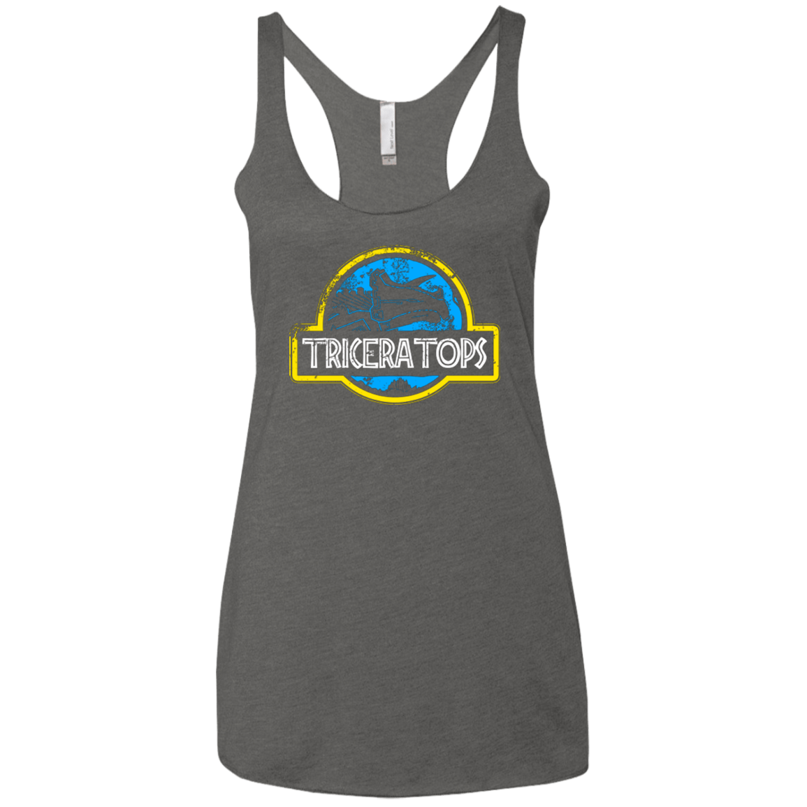 T-Shirts Premium Heather / X-Small Jurassic Power Blue Women's Triblend Racerback Tank
