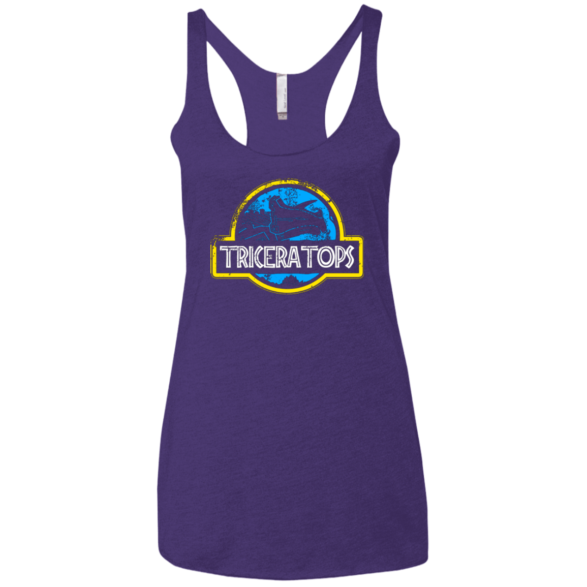 T-Shirts Purple / X-Small Jurassic Power Blue Women's Triblend Racerback Tank