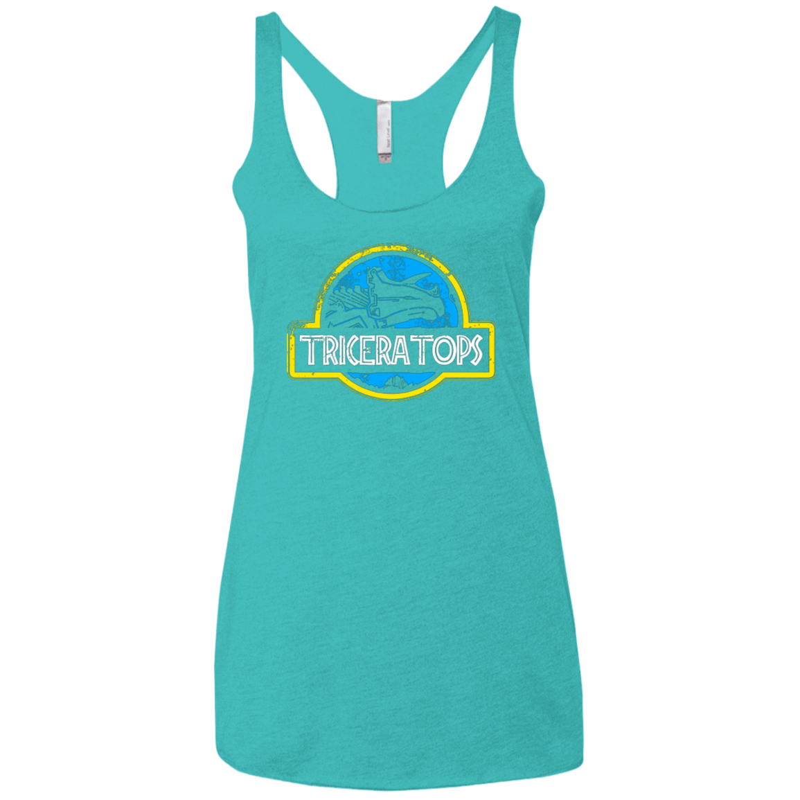 T-Shirts Tahiti Blue / X-Small Jurassic Power Blue Women's Triblend Racerback Tank