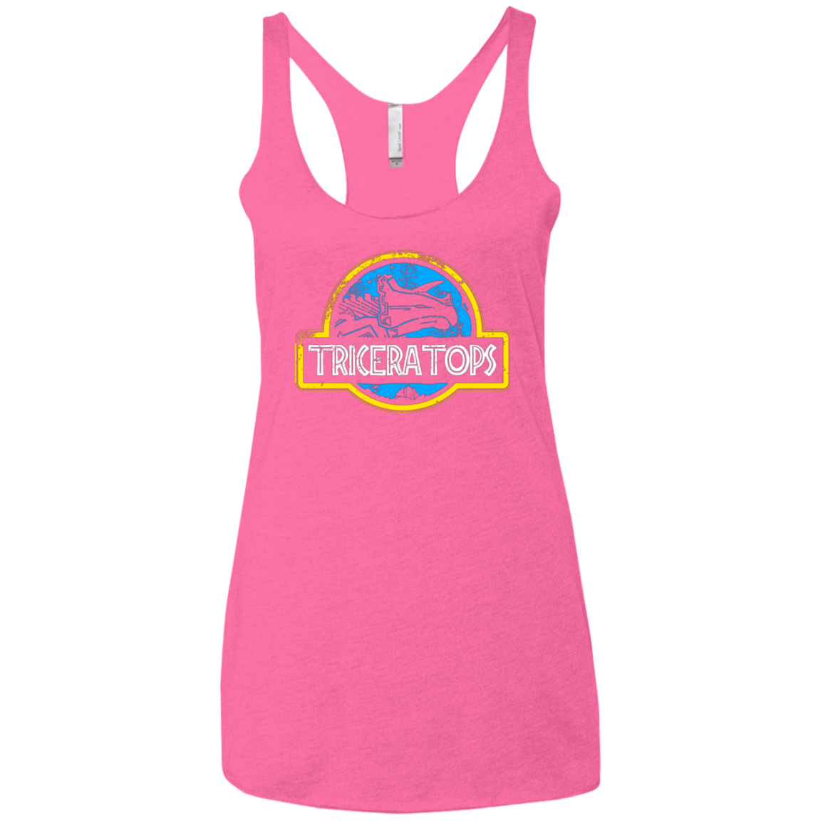 T-Shirts Vintage Pink / X-Small Jurassic Power Blue Women's Triblend Racerback Tank